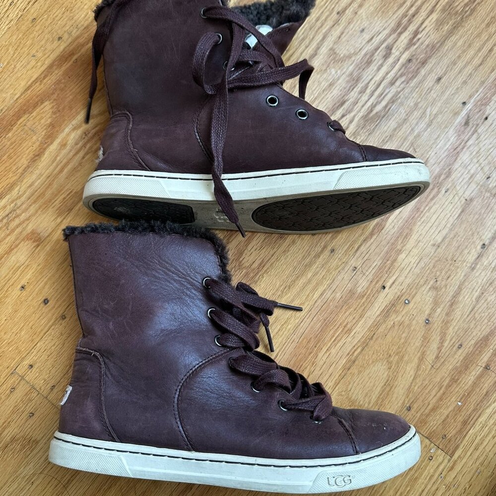 UGG Leather Croft Winter Sneaker Boots Womens Size 6.5 EU 37